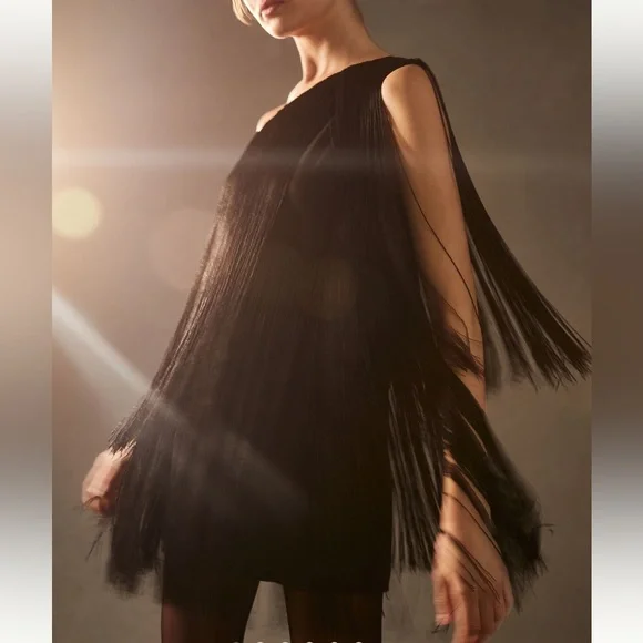 Anthropologie hutch one shoulder fringed mini dress - Picture 1 of 16